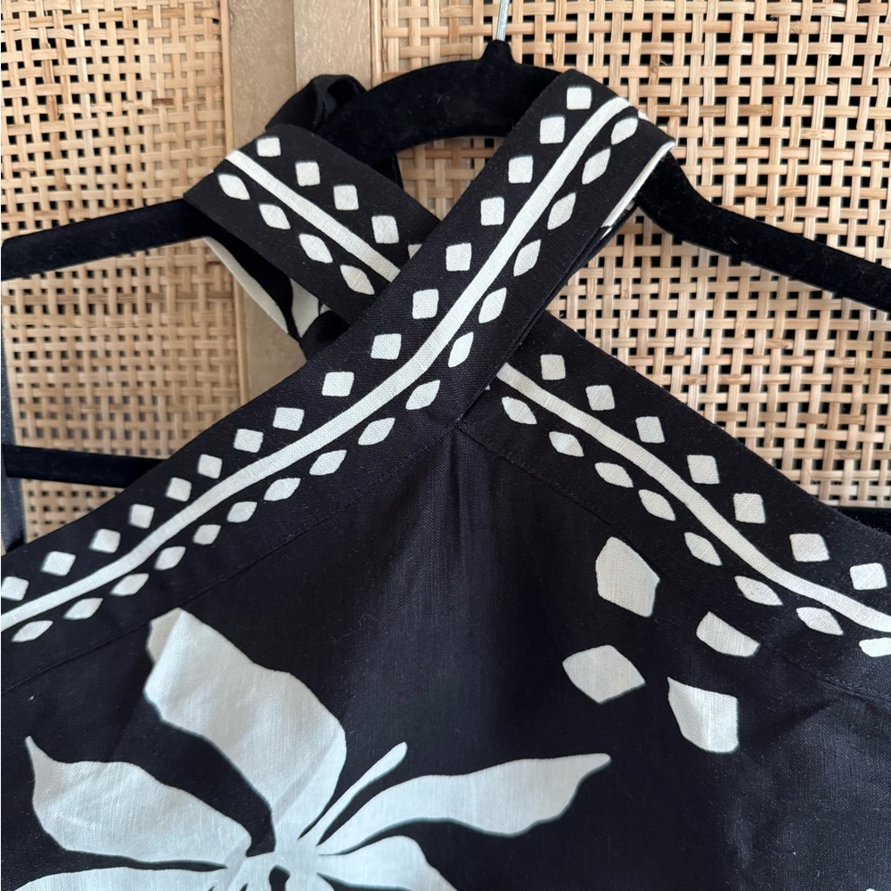 LOFT Black and White Floral Backless Dress - Picture 2 of 10